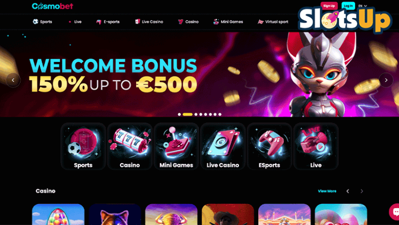 Cosmobet casino login step 1