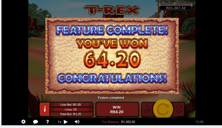 T-Rex Slot Win