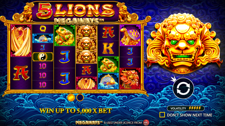 5 Lions Megaways Main Screen