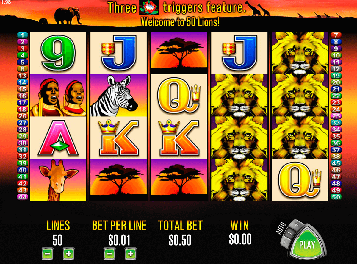 50 lions aristocrat jogo casino online 