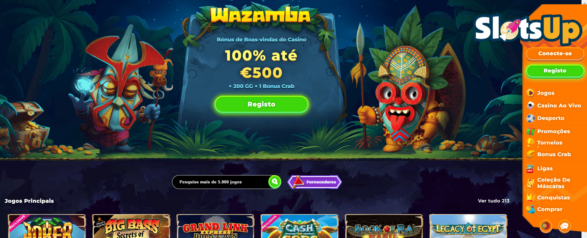 Wazamba Casino Online Registo Passo 1