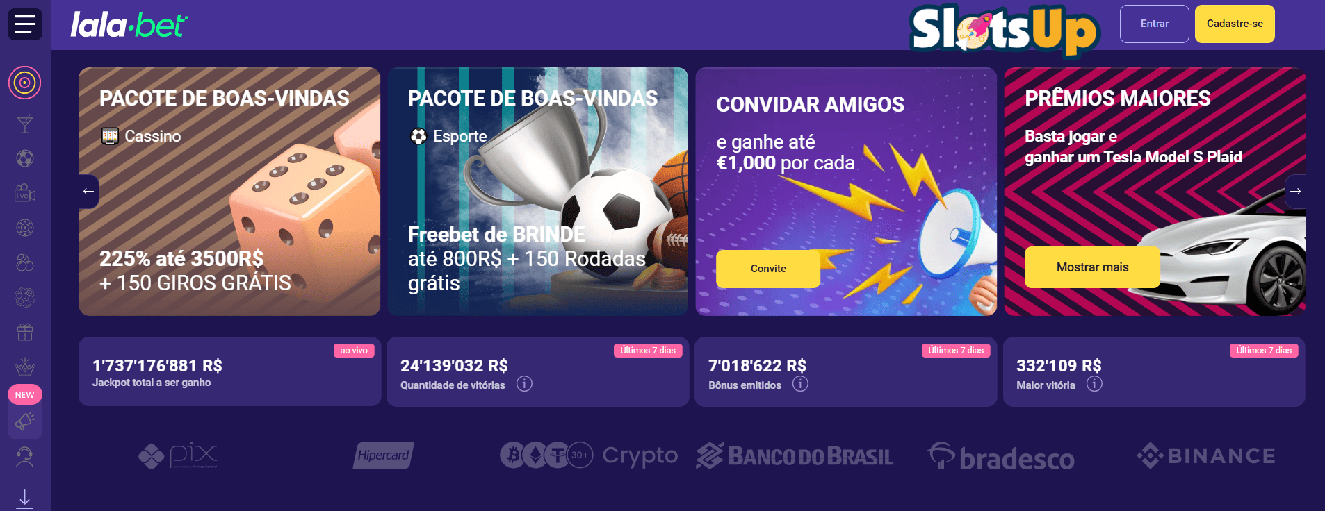 Registo no Casino LalaBet Online Passo 1