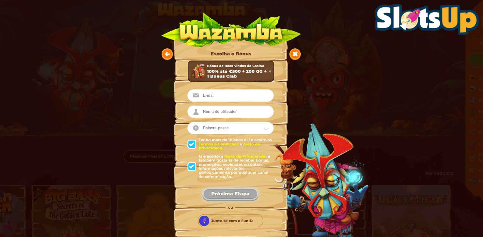 Wazamba Casino Online Registo Passo 3