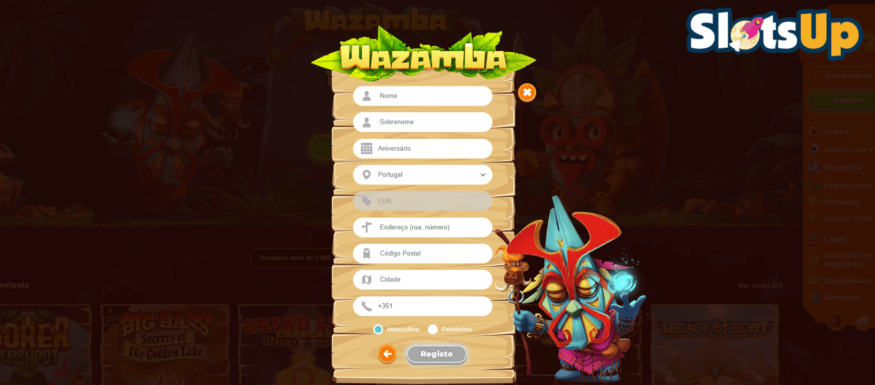 Wazamba Casino Online Registo Passo 4