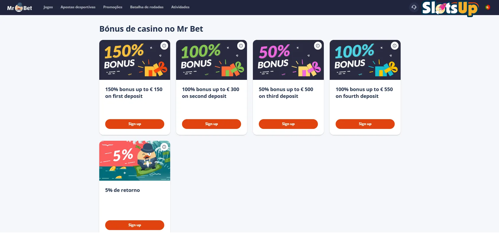 Bónus do Casino Online Mr.Bet