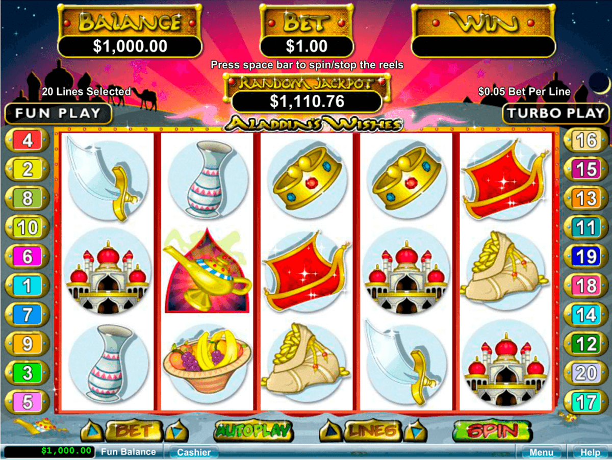 aladdins wishes rtg jogo casino online 