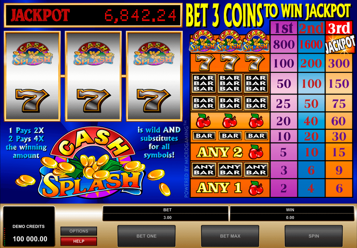 cashsplash microgaming jogo casino online 
