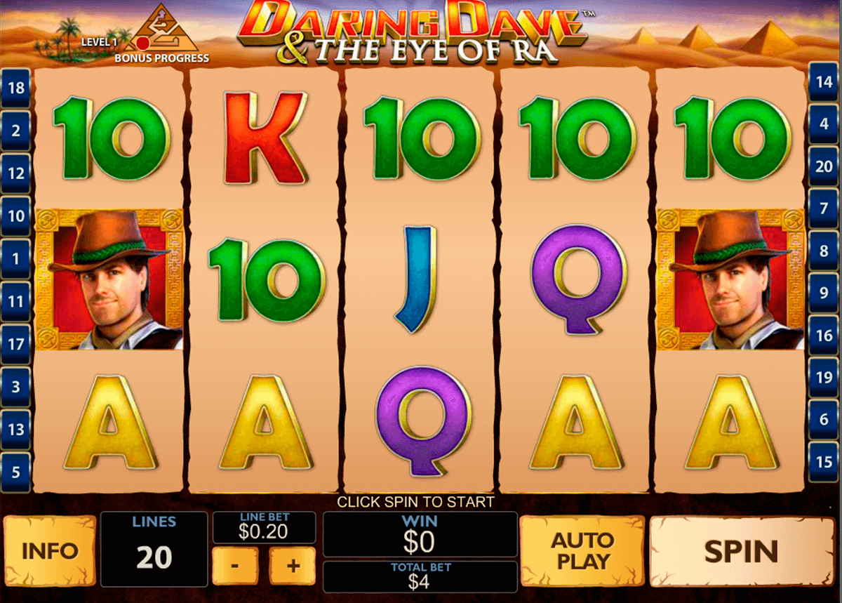 daring dave the eye of ra playtech jogo casino online 