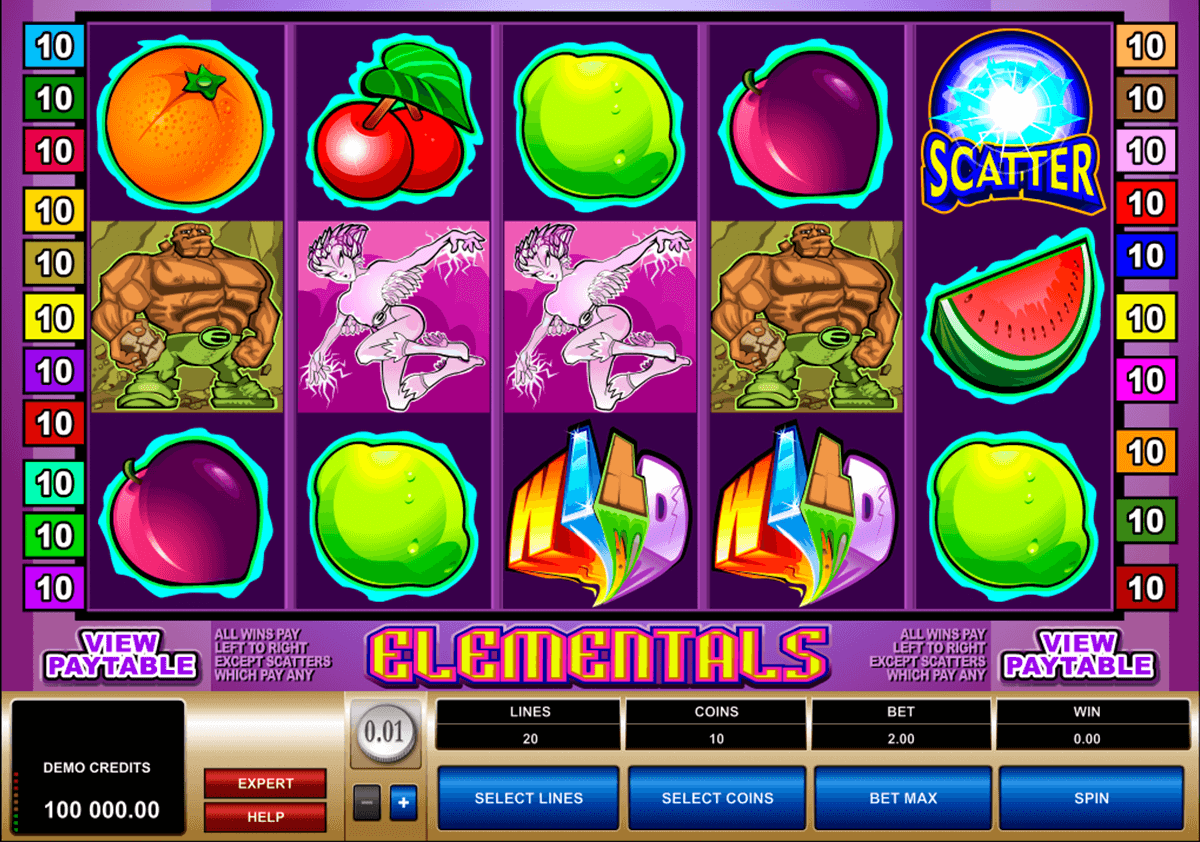 elementals microgaming jogo casino online 
