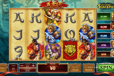 five tiger generals playtech jogo casino online 