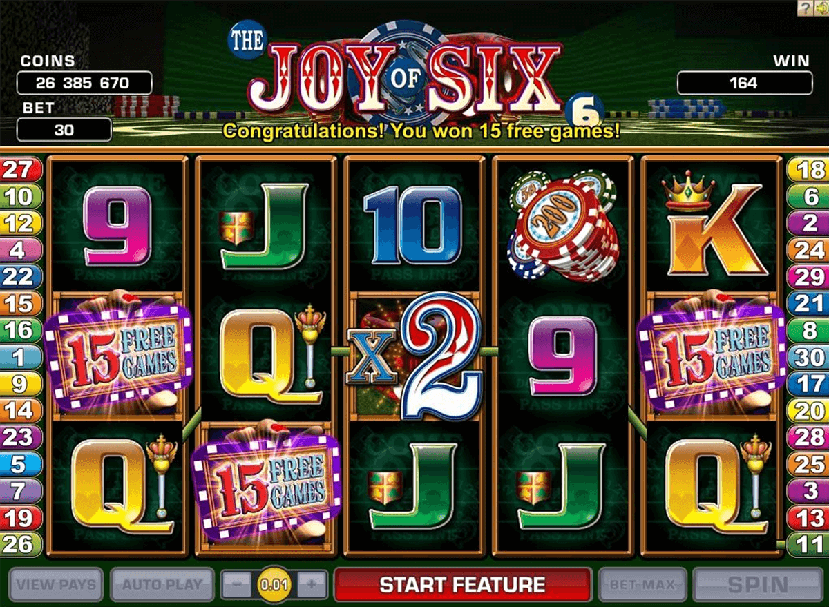 joy of six microgaming jogo casino online 
