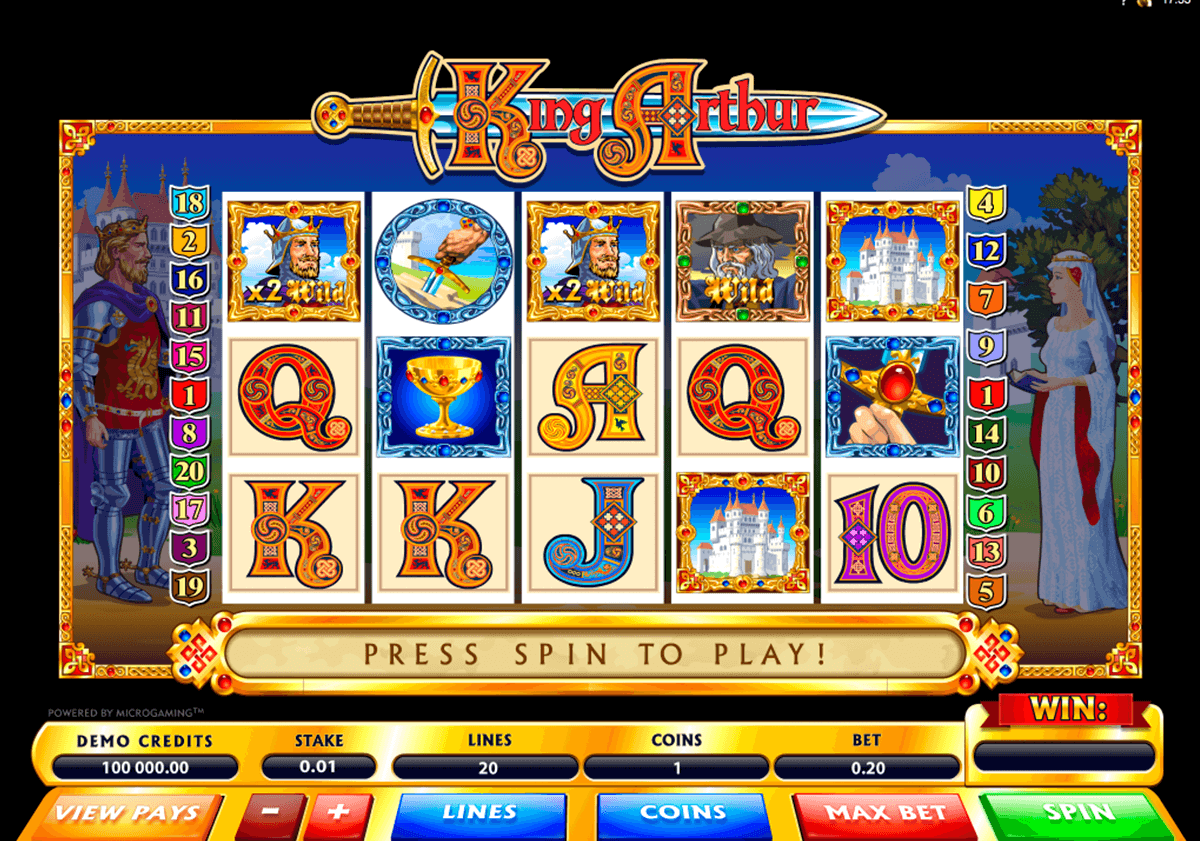 king arthur microgaming jogo casino online 