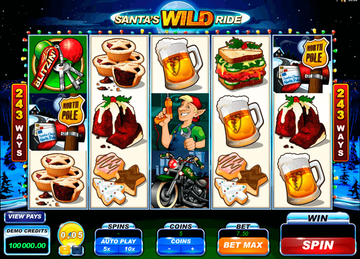 santas wild ride microgaming jogo casino online 