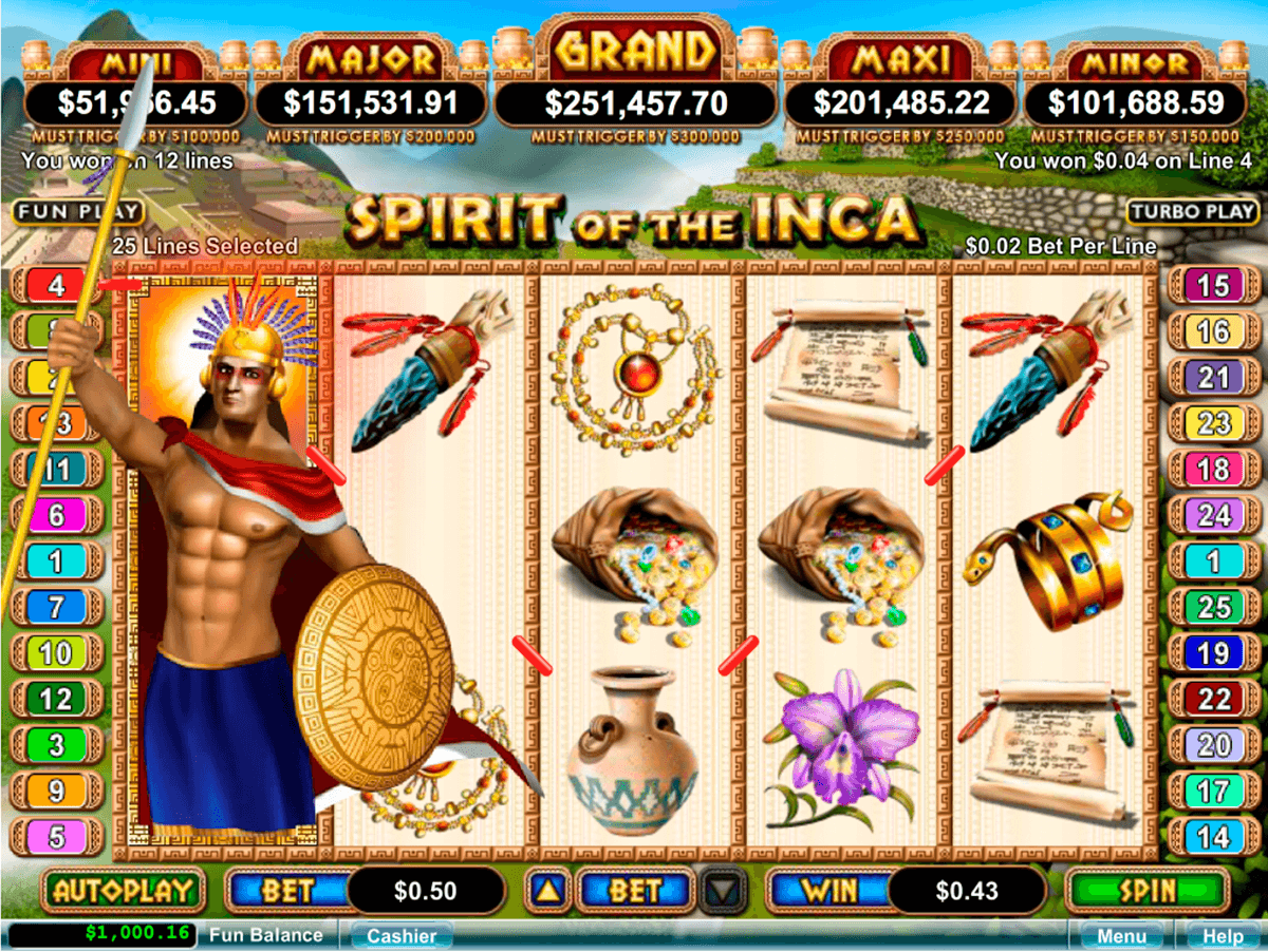 spirit of the inca rtg jogo casino online 