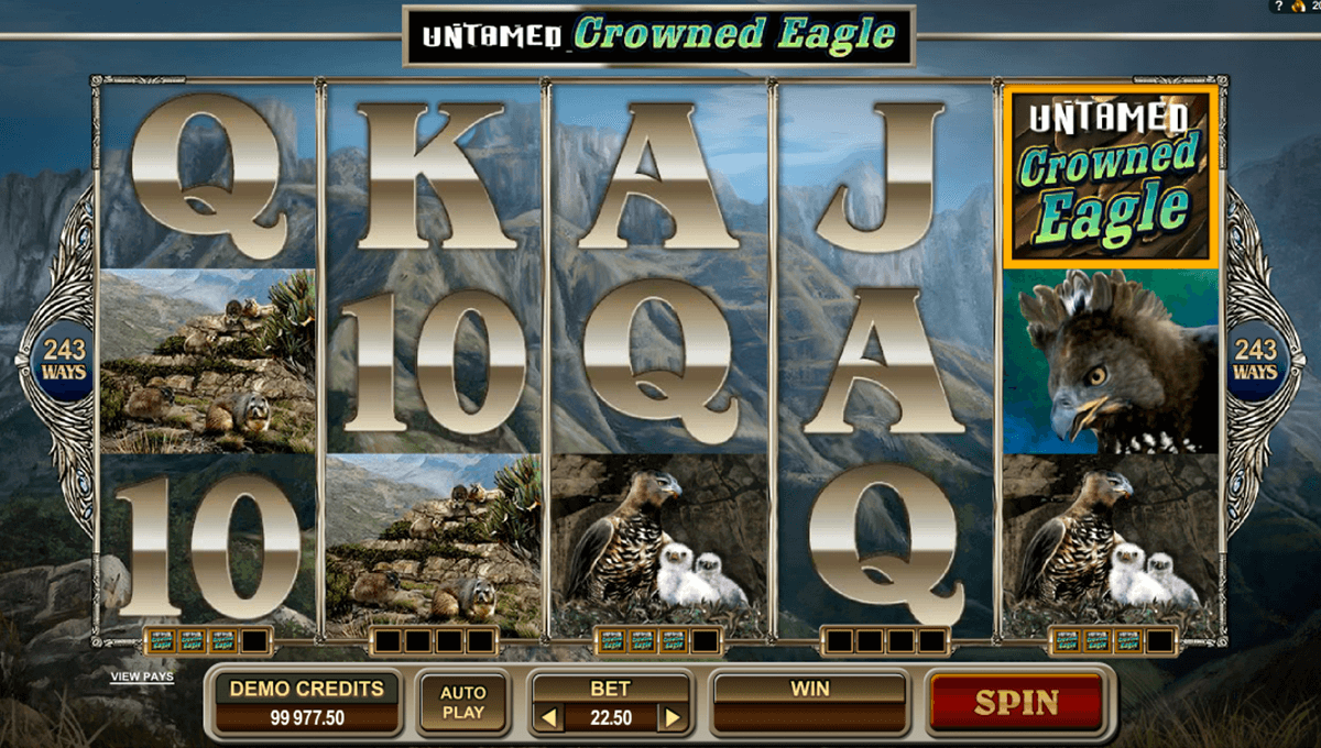 untamed crowned eagle microgaming jogo casino online 