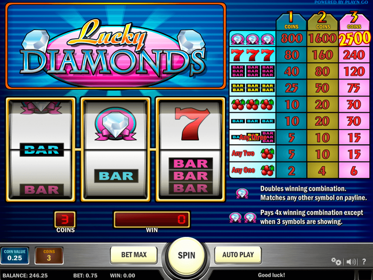 lucky diamonds playn go jogo casino online 