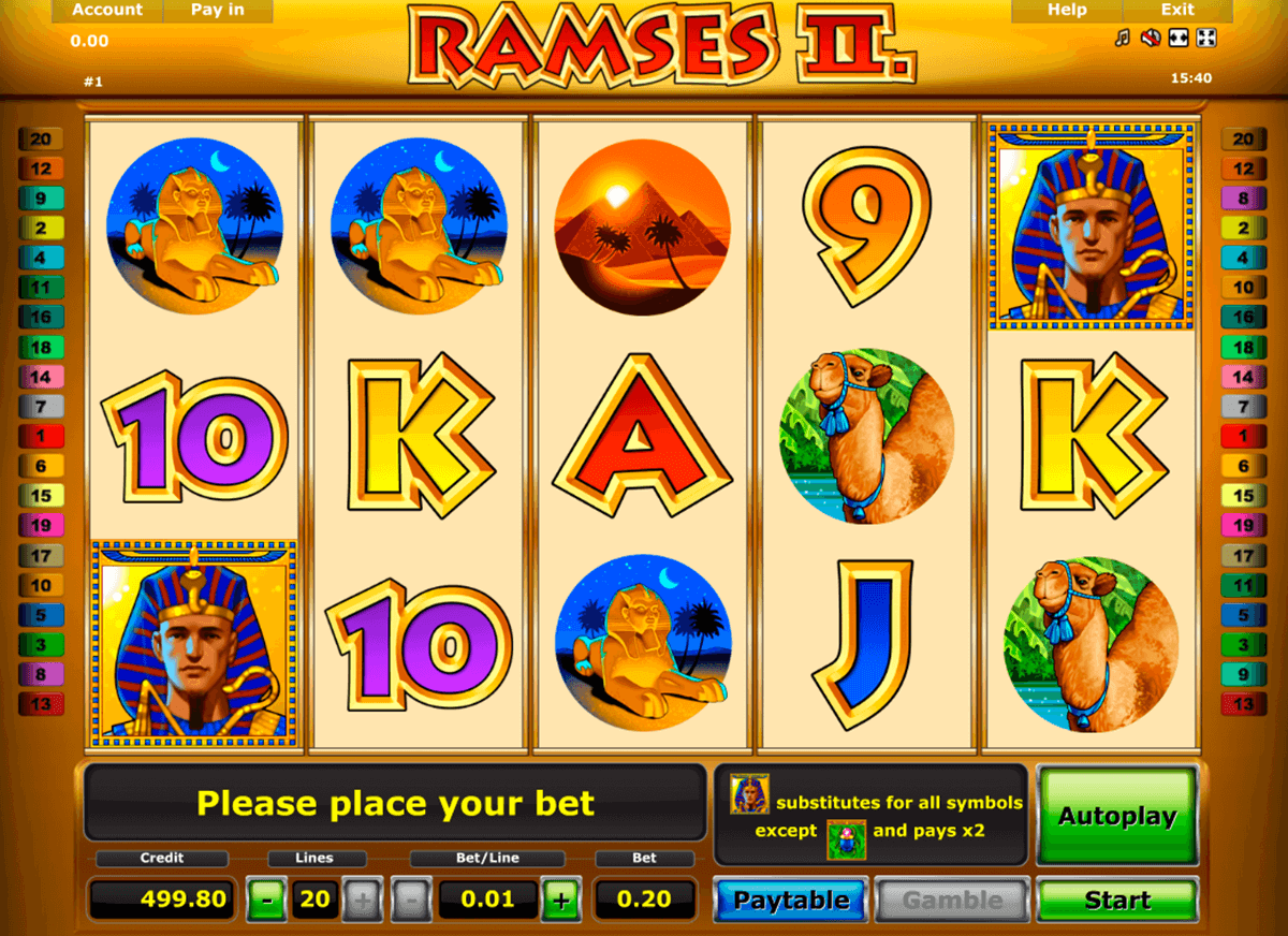 ramses ii novomatic jogo casino online 
