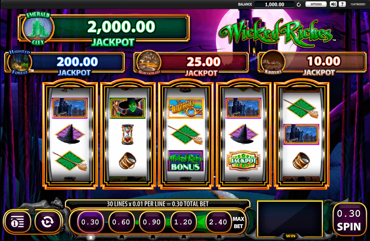 the wizard of oz wicked riches wms jogo casino online 